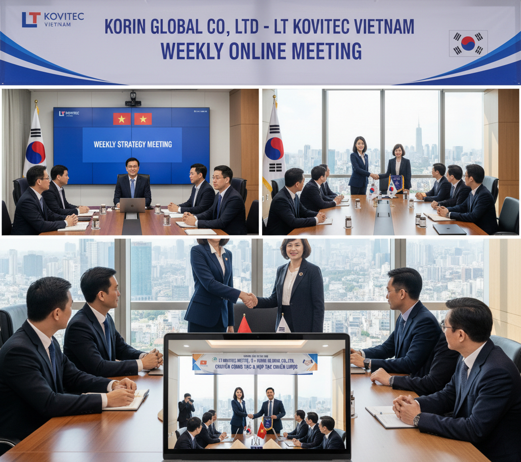 Buổi họp online hàng tuần giữa LT Kovitec và Korin Global